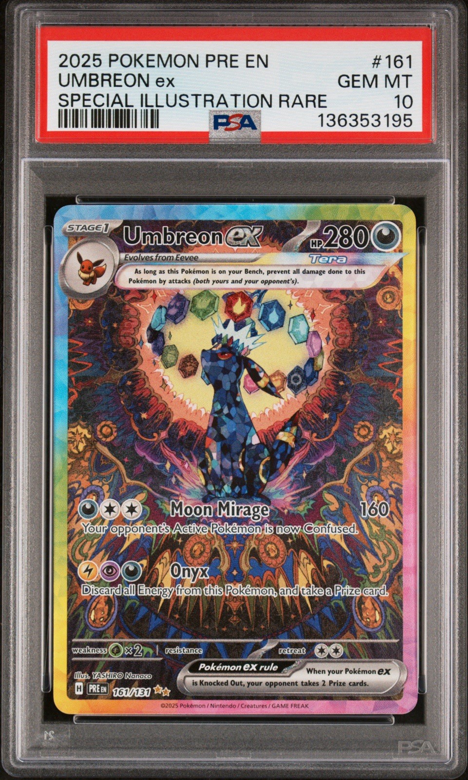 UMBREON EX 161/131 PSA 10 PRISMATIC EVOLUTIONS SIR RARE HOLO ENGLISH