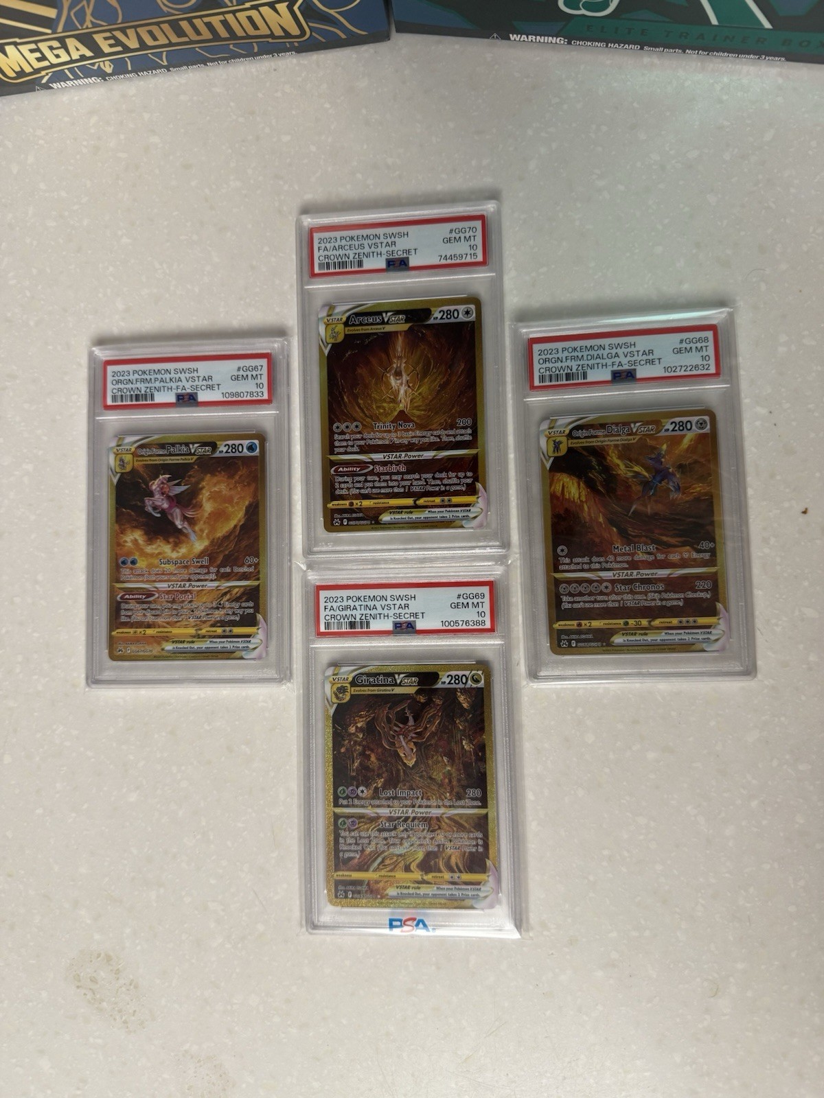PSA 10 Pokemon Crown Zenith Gold VStar Set Of 4 Arceus Giratina Dialga Palkia
