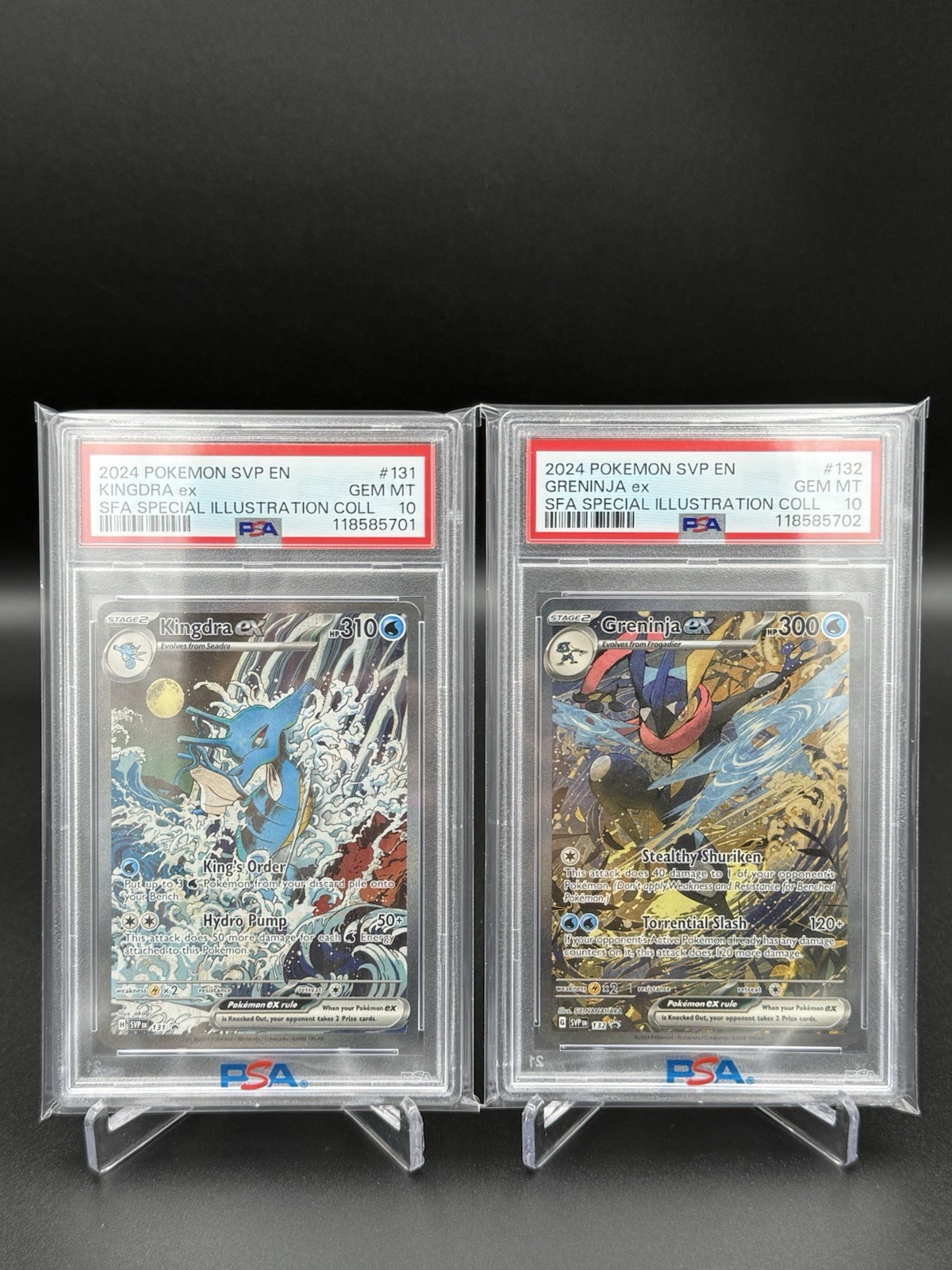 Sequential PSA 10 Kingdra EX #131 Greninja EX #132 Pokemon Shrouded Fable Promo