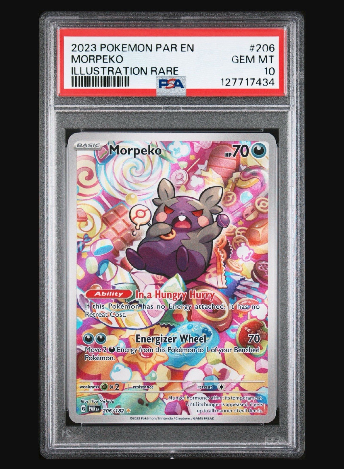 PSA 10 Morpeko Paradox Rift 206/182 Holo Illustration Rare Card Pokemon TCG