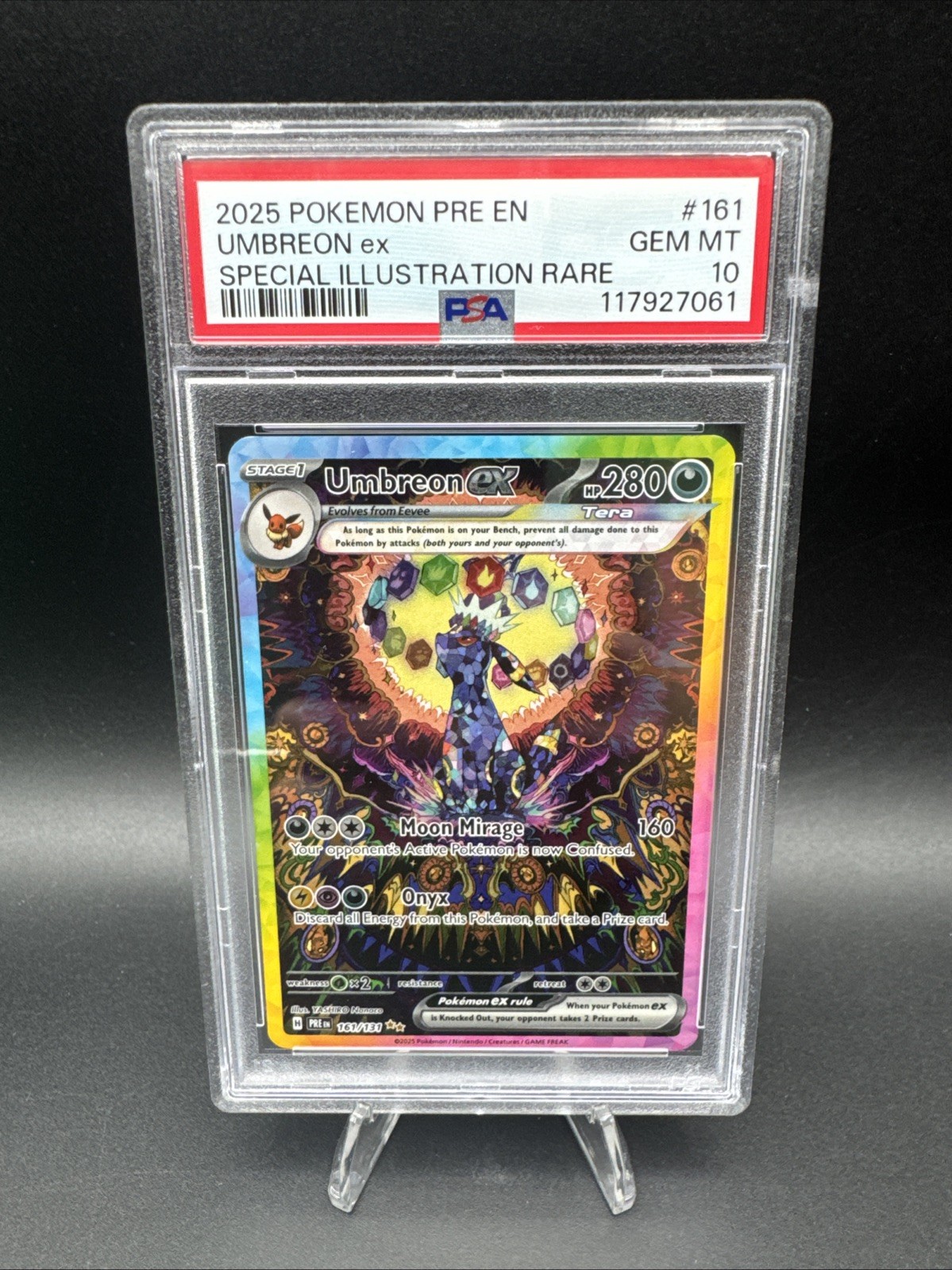 POKEMON Prismatic Evolutions UMBREON EX 161/131 Special Illustration Rare PSA 10