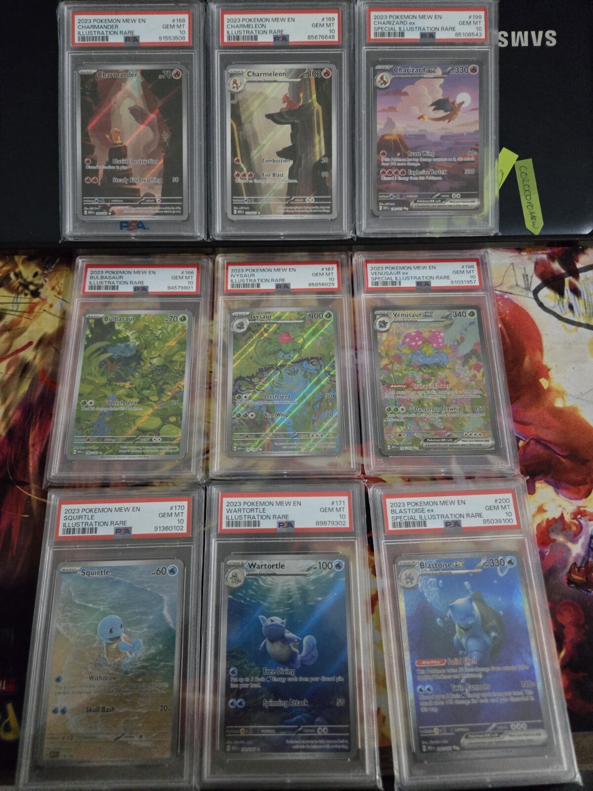 Pokemon Card 151 Charizard Venusaur Blastoise ex ALL 3 STARTER LINE In Psa 10