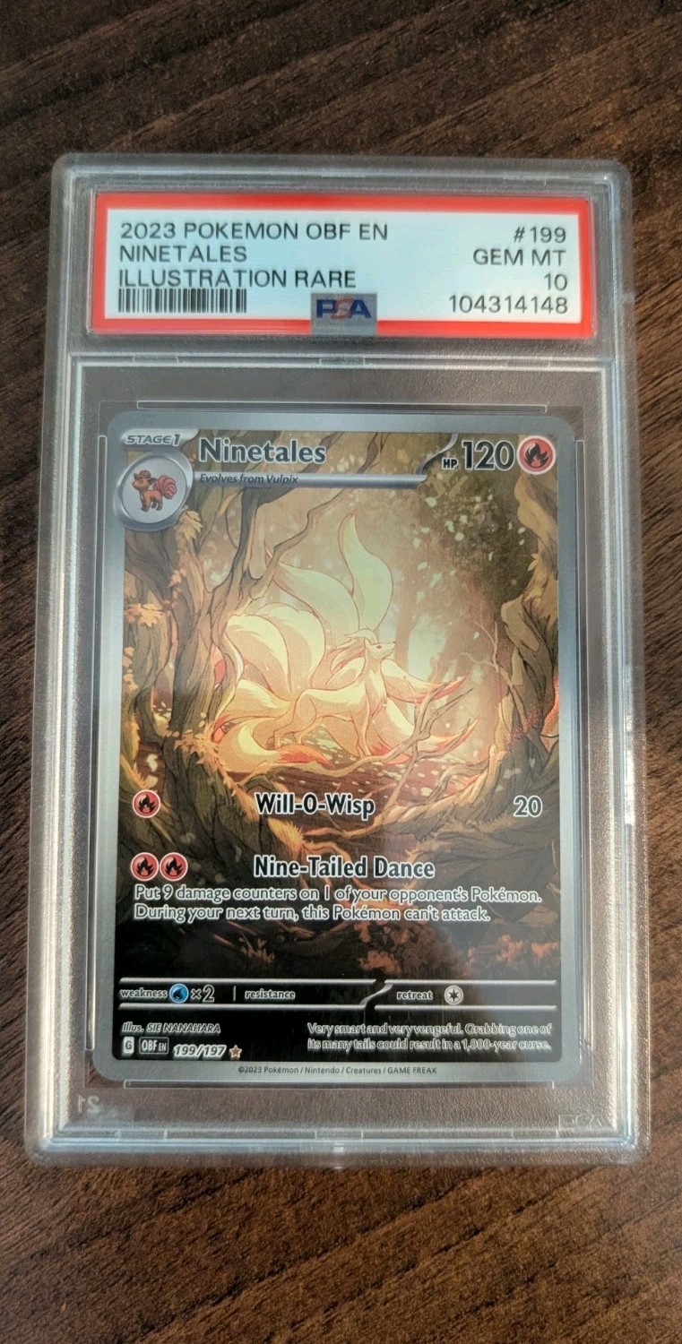 Ninetales 199/197 Obsidian Flames Illustration Rare Pokémon Card PSA 10 GEM MINT