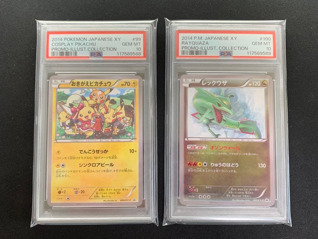 Pikachu and Rayquaza PSA10 Illustration Collection Card