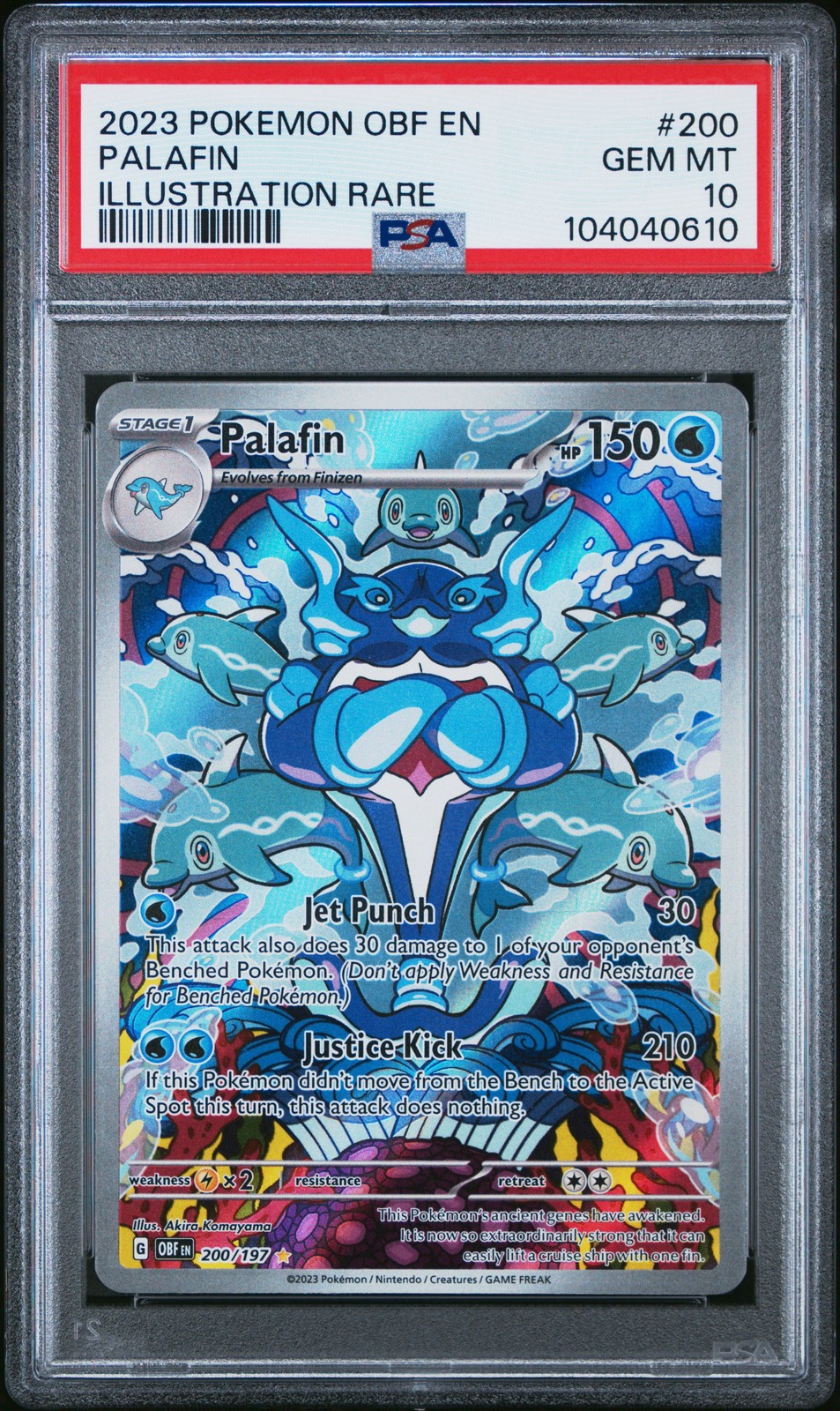 2023 POKEMON OBF EN-OBSIDIAN FLAMES ILLUSTRATION RARE #200 PALAFIN PSA 10