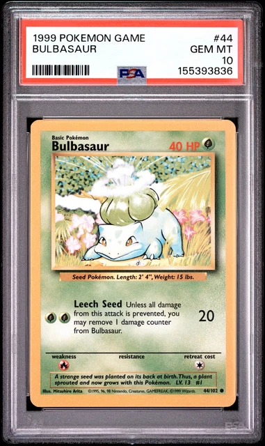 Bulbasaur 44/102 Game Pokemon Psa 10