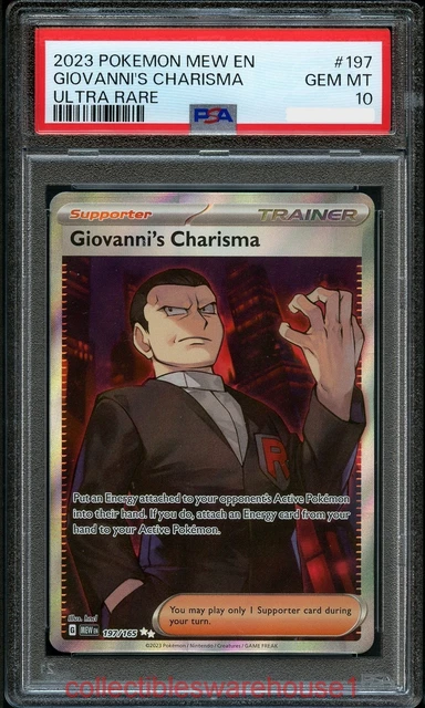 Pokemon 151 Giovanni's Charisma 197 PSA 10